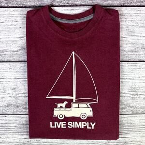 Patagonia "Live Simply" Maroon Short Sleeve T-shirt